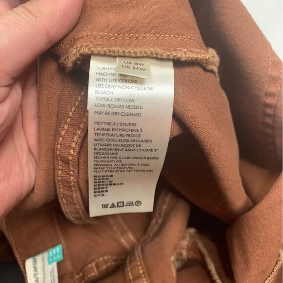 Pilcro women's 18 W bootcut jeans rust patch pocket anthropologie denim casual - Picture 5 of 12